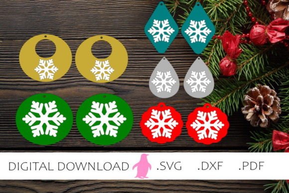2 Layer Snowflake Winter Earrings