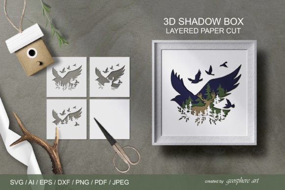 Bird Layered Paper Cut SVG Files