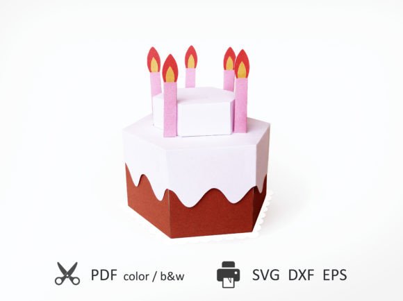 Cake Gift Box 3D SVG Shapes