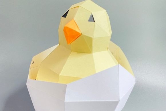 Chick Paper Sculpture 3D SVG Animals