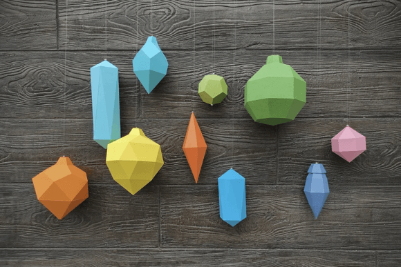 Christmas Baubles Paper Sculptures