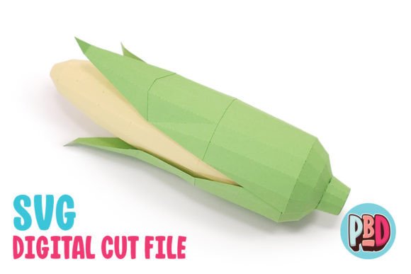 Corn 3D Papercraft: A Shapes Asset for Fall Design