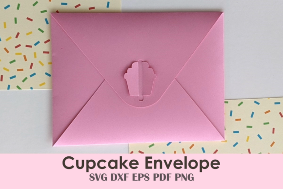 Cupcake Birthday Card Envelope 3D SVG Shapes