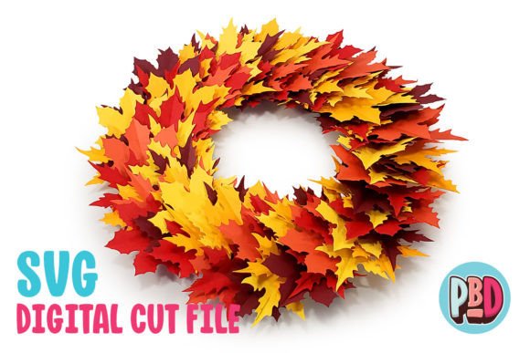 Fall Leaf Papercraft Wreath: 3D SVG & Paper Flowers