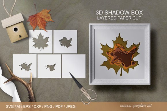 Fall Maple Leaf 3D SVG for Shadow Boxes