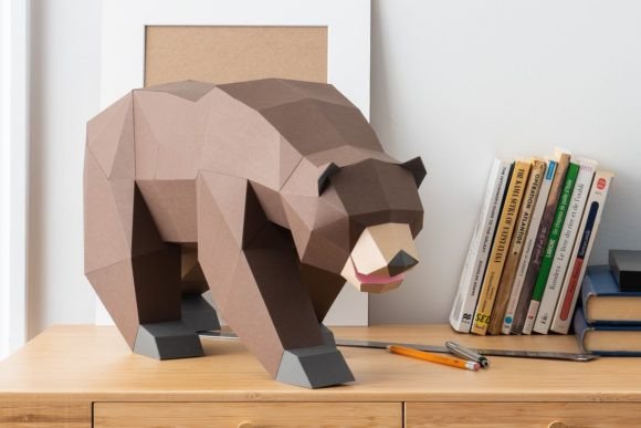 Grizzly Bear Paper Sculpture