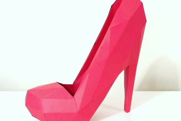 High Heeled Shoe Paper Sculpture 3D SVG
