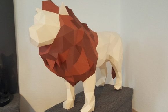 Lion Paper Sculpture 3D SVG Animals