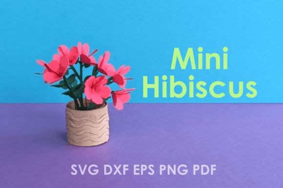 Mini Hibiscus Flower Template 3D SVG Paper Flowers