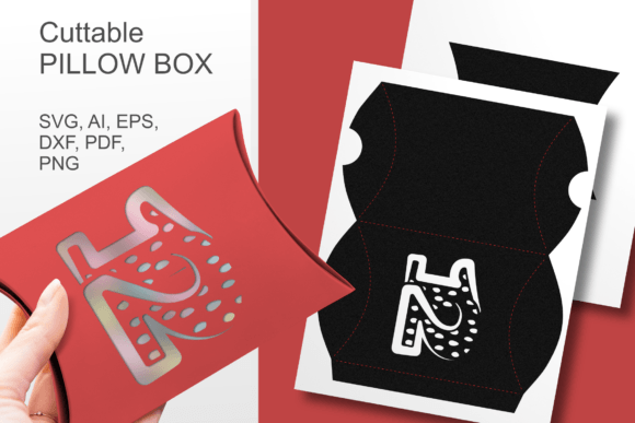 Number 12 Pillow Favor Box Template SVG
