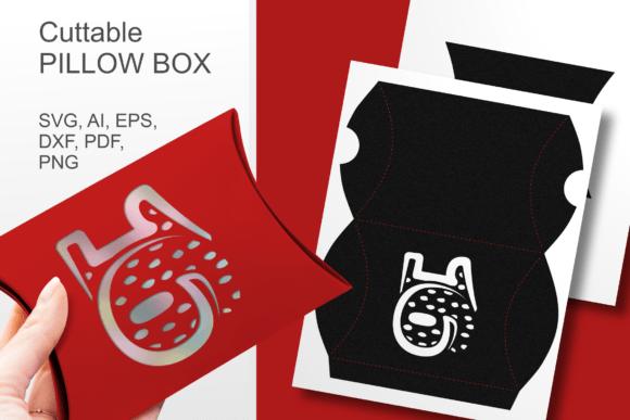 Number 16 Pillow Favor Box Template SVG