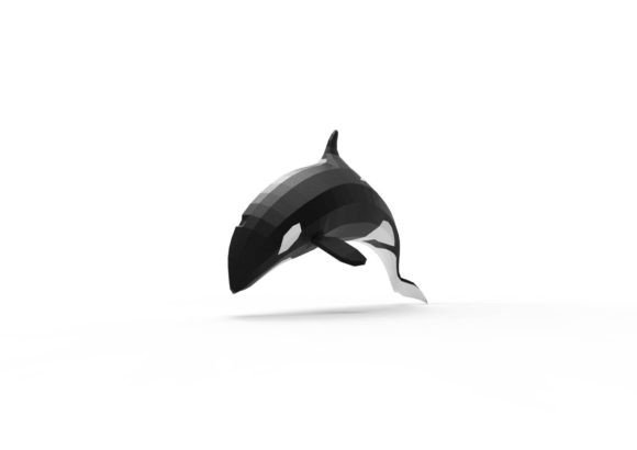 Orca 3D Paper Sculpture: 3D SVG for Animal-Themed Design