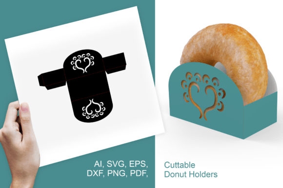 Ornate Elements Donut Holder Template 3D SVG
