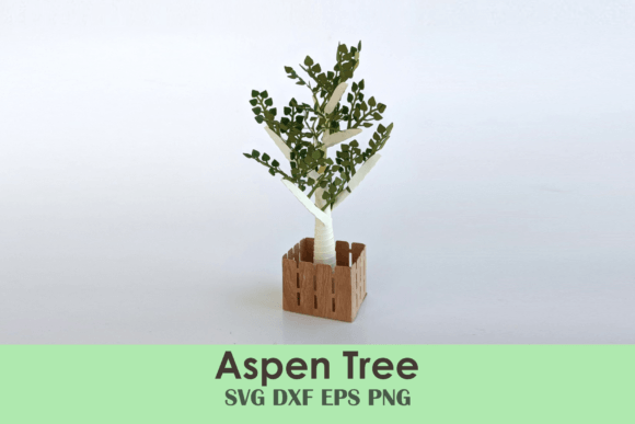 Paper Aspen Tree Template 3D SVG