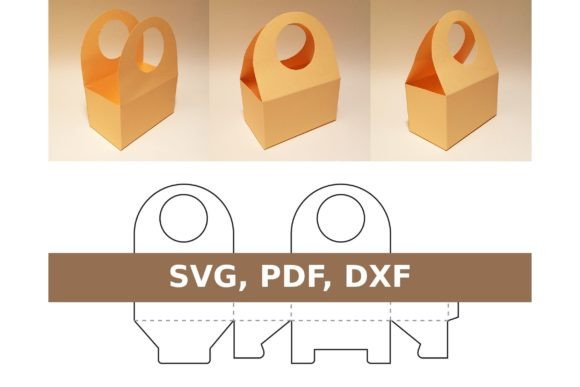 Paper Bag with Handler 3D SVG Gift Boxes