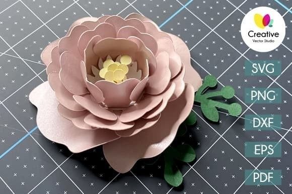 Paper Flower SVG Template №1
