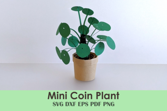 Pilea Coin Plant Papercraft Template 3D SVG