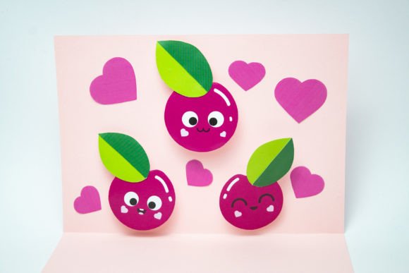 Pop-up Card - Cute Cherries 3D SVG Greeting Cards