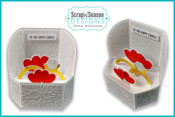 Popup Stage Card - Wedding Rings 3D SVG