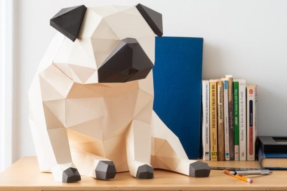 Pug Paper Sculpture 3D SVG Animals
