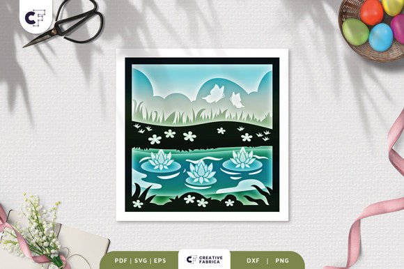 Spring Pond 3D SVG for Seasons