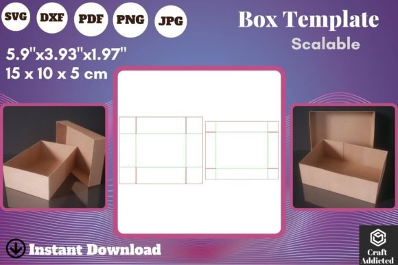 Square Box Template 3D SVG Shapes