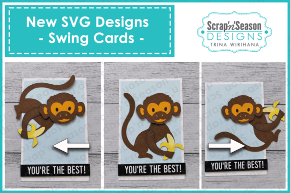 Swing Card - Monkey 3D SVG Shapes