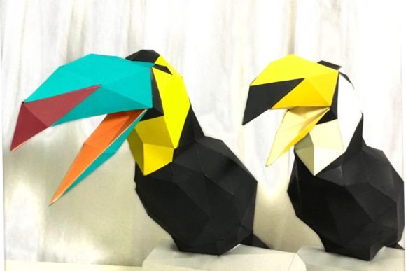 Toucan Paper Sculpture: 3D SVG for Animal-Themed Design